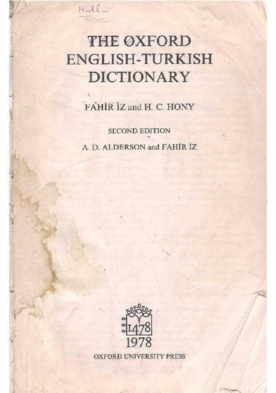 The Oxford - English - Turkish - Dictionary