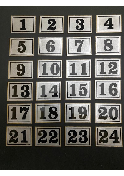 Kapı Numarası Dolap,Raf,Posta Kutusu 3X3 Cm 1 Den 24 E