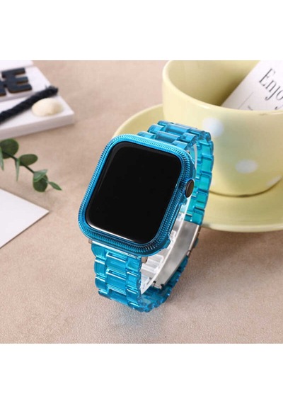 Ekılıf - Apple Uyumlu  Watch 38mm - Kordon Kayış Krd-33 - Mavi