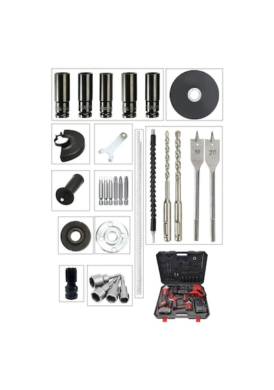 Staxx WM200RED 200A Kaynak + Matkap + Taşlama + Somun Sıkma + Kırıcı Delici 5'li Set