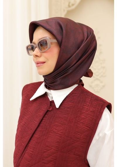 Silk Home Shiny Eşarp 75002-62 Kiremit Bordo, Koyu Bordo