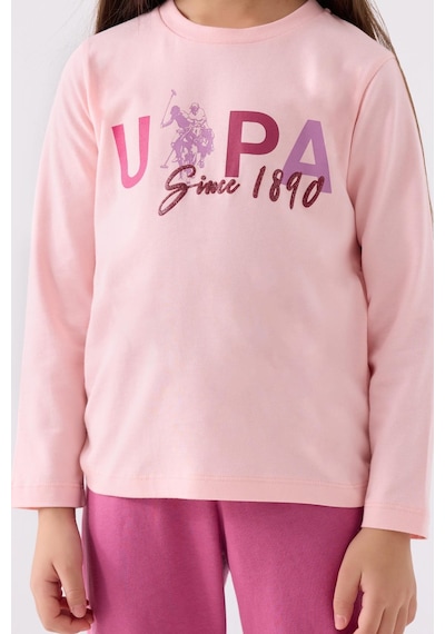U.s. Polo Assn. 1970 Since 1890 Kız Çocuk Pembe Uzun Kol Pijama Takım Pembe