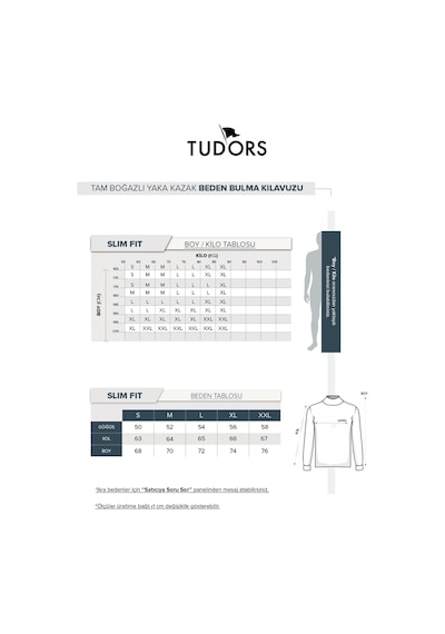 Tudors Erkek Slim Fit Tam Boğazlı Yaka Düz Yün Haki Triko Kazak-39414 Haki