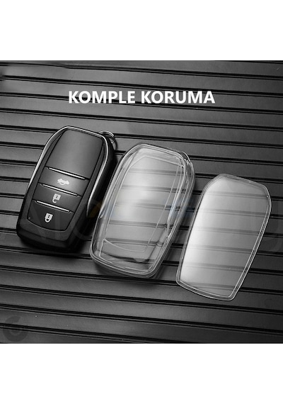 Toyota Corolla Cross Yaris Cross Ch-r Prius Rav4 Camry Prado Şeffaf Tpu Anahtar Kılıfı Beyaz