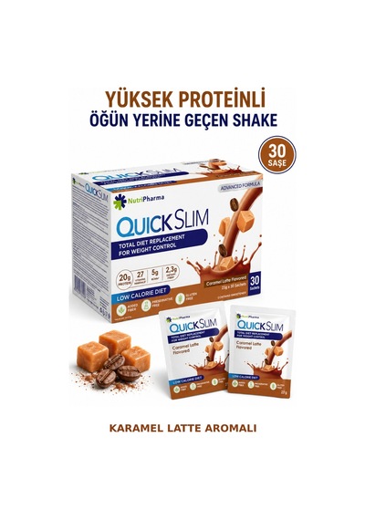 Quick Slim Öğün Yerine Geçen Shake - 30 Saşe - Karamel Latte