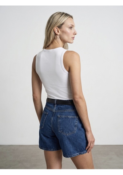 Dilvin 21259 Bisiklet Yaka Top-beyaz