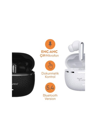 Neptün Bluetooth Kulaklık Enc & Anc Yedek Silikonlu Siyah
