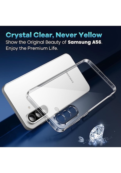 Samsung Galaxy A26 Uyumlu Kılıf Kamera Çıkıntılı Korumalı Yumuşak Şeffaf Silikon + Ekran Koruyucu Cam Set
