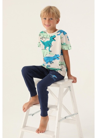 Rolypoly Roly Poly 3360 Dinosaur Erkek Çocuk Pijama Takımı 001