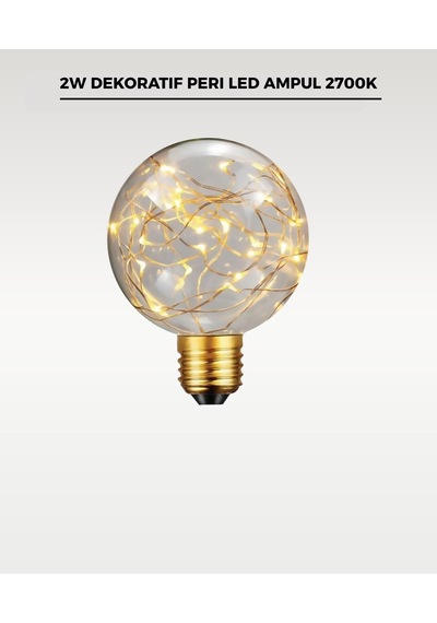 2w Dekoratif Peri Led Ampul 2700k Globe Tasarım Şeffaf Ambiyans Aydınlatma Ampulü