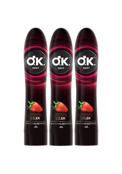 Okey Kayganlaştırıcı Jel 100ml Çilekli 3 Lü Set