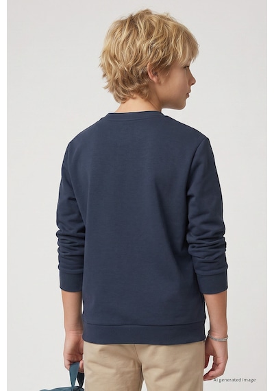 Petrol Standart Fit Baskılı O Yaka Erkek Çocuk Sweatshirt - 11322