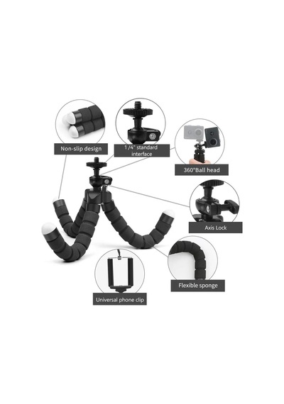 Süngerli, Elastik Ve Sabit, Dönebilen Tripod Kırmızı Belirtilmemiş