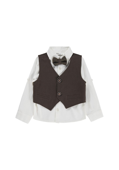 Civil Boys Papyonlu Yelekli 2-5 Yaş Gömlek - Kahve