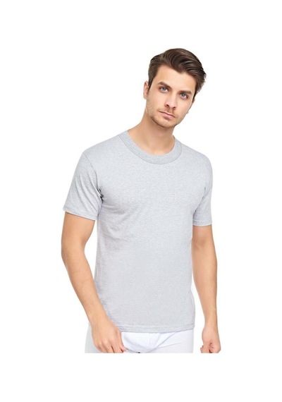 Cennetoğlu Erkek Slim Fit Sıfır Yaka Fanila T-shirt 3'lü Paket Gri Melanj Gri Melanj