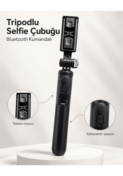 Tek Fotoğraf Ve Video Çekimleri İçin Kablosuz Kumandalı Telefon Selfie Çubuğu Najmaddin