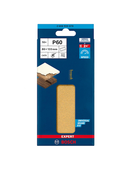 Bosch Expert C470 80 X 133 Mm 10'lu 60 Kum Zımpara Kağıdı 2608900878
