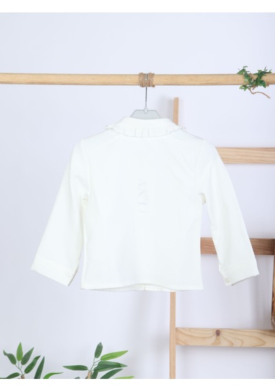 Xo Kids Bebe Yakalı Pudra Fiyonklu Tüvit Kız Çocuk 3lü Ceketli Elbise Takmı 2-7 Yaş 4421 Pembe