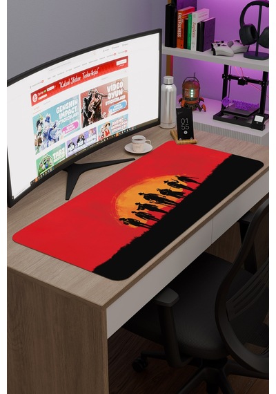 Red Dead Redemption 2 Dikişli Kauçuk Oyuncu Mousepad V1 - 90x40 Xxl Gaming Mouse Pad