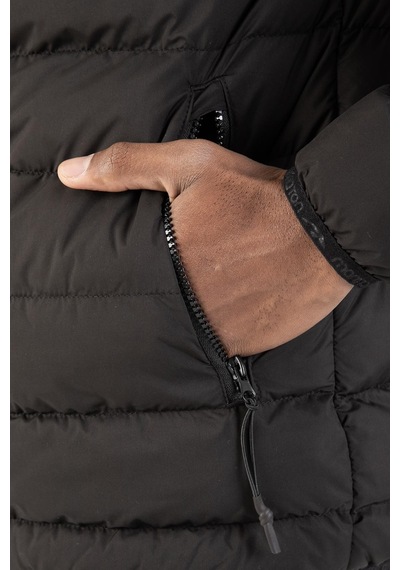 Maraton Sportswear Regular Erkek Dik Yaka Takma Kol Basic Siyah Mont 22314-siyah Siyah