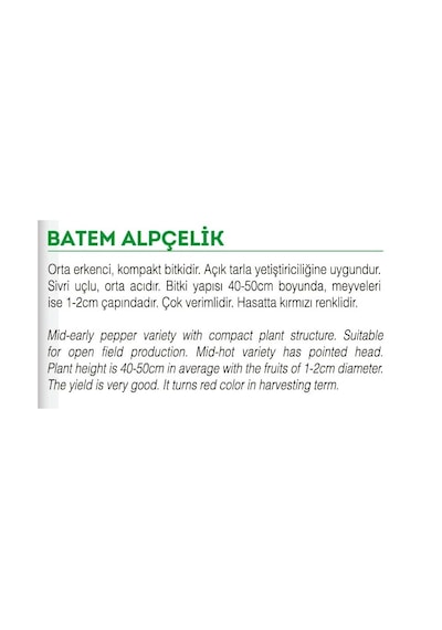 AGRodal Tarım Ata Tohumu Yerli Doğal Badem Biberi 1000 Ad Tohum