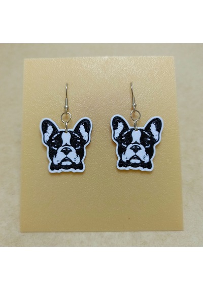 French Bulldog Sallantılı Küpe çok renkli