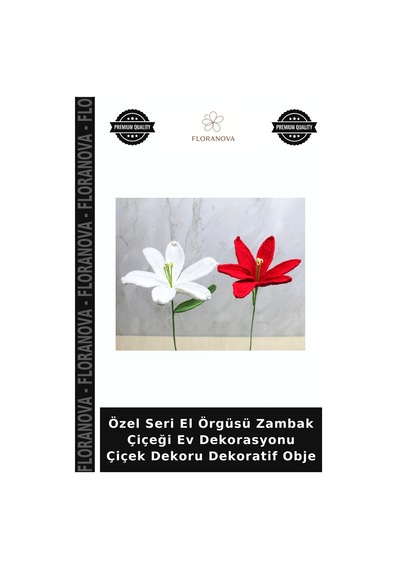 Özel Seri El Örgüsü Zambak Çiçeği Ev Dekorasyonu Çiçek Dekoru Dekoratif Obje Çok Renkli