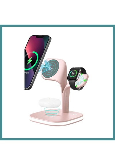 Trendexa Ym-ud22 Kablosuz Şarj Masaüstü Set - Pembe Mac