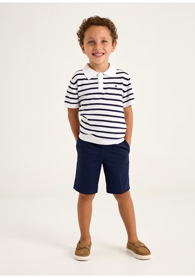 Mayoral Erkek Çocuk Çizgili Polo T-shirt 3104 Beyaz