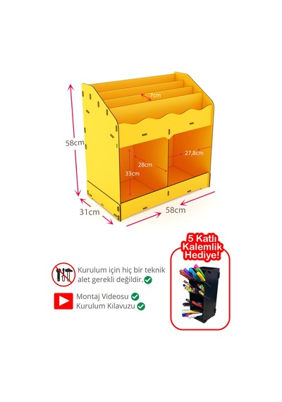 Toby Ahşap Montessori Kitaplık Bebek Çocuk Odası Eğitici 6 Bölmeli İskandinav Tarz Raflı Kitaplık Sarı - 681074137 Sarı Toby Ahşap Montessori Kitaplık Bebek Çocuk Odası Eğitici 6 Bölmeli İskandinav Tarz Raflı Kitaplık Sarı - 681074137 Sarı