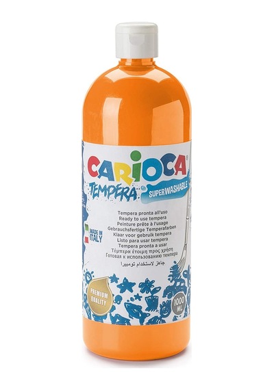 Carioca Tempera Turuncu 1000 ML Süper Yıkanabilir Guaj Boya Ko03 Çok Renkli