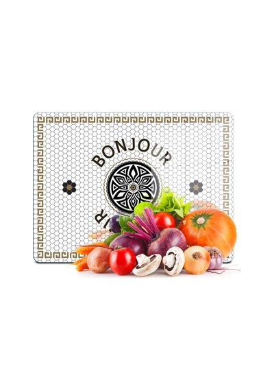 Decovetro Cam Kesme Tahtası Ve Sunumluk Amore Bonjour 25 X 35 Cm Çok Renkli