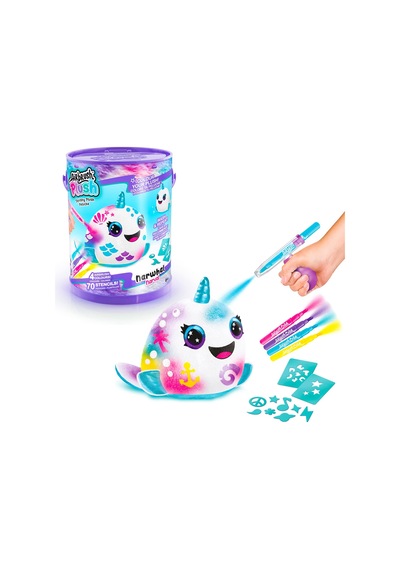 Canal Toys - Airbrush Plush Baril - Keçeli Kalemler Ve Şablonlar İle Yumuşak Sprey Sanat Pelüş Oyuncak - Çocuklar İçin Yaratıcı Boş Zaman - 6 Yaş - Ofg 266 124-Pembe