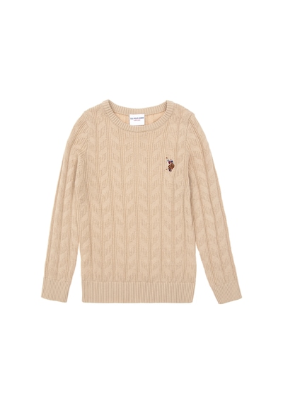 U.S. Polo Assn. Erkek Çocuk Kum Basic Bisiklet Yaka Kazak 50288889-VR085 U.S. Polo Assn. Erkek Çocuk Kum Basic Bisiklet Yaka Kazak 50288889-VR085