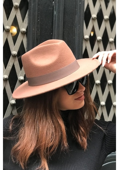 Külah Kadın Fedora Kışlık Trend Fötr Şapka