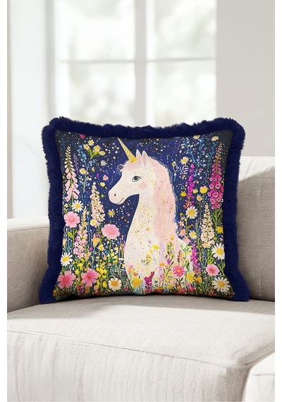 Unicorn Çiçek Bahçesi Masalsı Saçaklı Yastık Kılıfı - Floral Boho Lacivert Püsküllü Kırlent Kılıfı Kadim Atlas Mira Unicorn Çiçek Bahçesi Masalsı Saçaklı Yastık Kılıfı - Floral Boho Lacivert Püsküllü Kırlent Kılıfı Kadim Atlas Mira