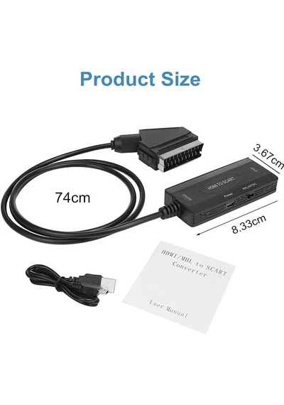 Ga94 Hdmi To Scart 1080p Hd Av Video Çevirici Dönüştürücü Adaptör