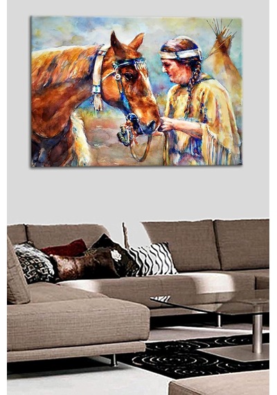 Talya Dekoratif Kanva Tablo Kızılderili Ve At. Diğer Temalar: Soyut Klasik Rönesans Klimt Van Gogh Aivazovsky Manzara Deniz Gemi Yelkenli Melek Kuş Vintage 50x35 No-4824 Talya Dekoratif Kanva Tablo Kızılderili Ve At. Diğer Temalar: Soyut Klasik Rönesans Klimt Van Gogh Aivazovsky Manzara Deniz Gemi Yelkenli Melek Kuş Vintage 50x35 No-4824