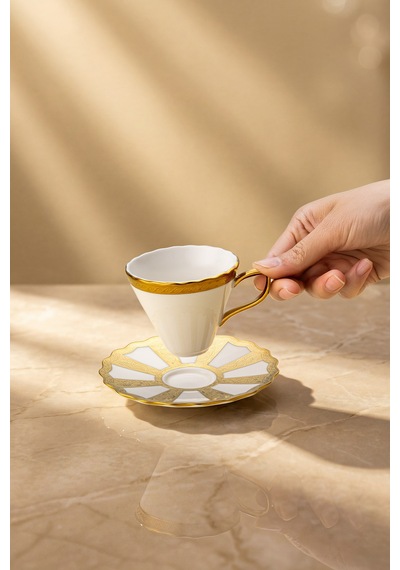 Emsan Royal 6 Kişilik Kahve Fincan Takımı 100 Ml Gold