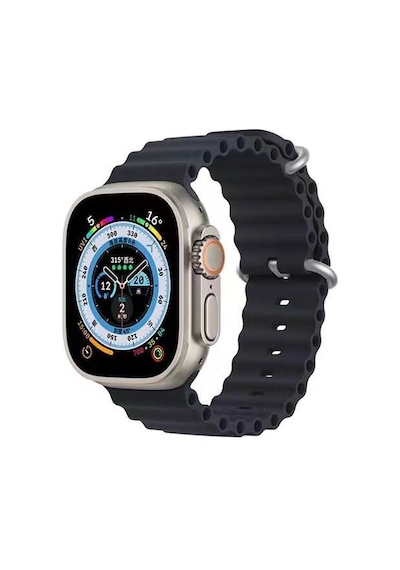 Ekılıf - Apple Uyumlu  Watch 7 45mm - Kordon Silikon Kordon Krd-75 - Beyaz