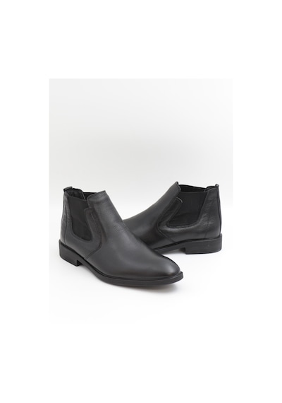 Nesilshoes Nesil Shoes Thrtrk 908 Siyah Hakiki Deri Kauçuk Taban Erkek Bot