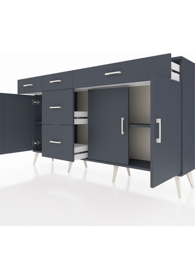 Arges Konsol 2 Raflı 5 Çekmeceli 3 Kapaklı 176x30x99 Antrasit-antrasit Antrasit - Antrasit Arges Konsol 2 Raflı 5 Çekmeceli 3 Kapaklı 176x30x99 Antrasit-antrasit Antrasit - Antrasit