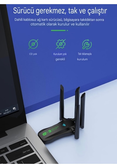 Kebidumei 1300 Mbps Wifi 5 Yüksek Hızlı 5ghz 4 Anten Çift Bant