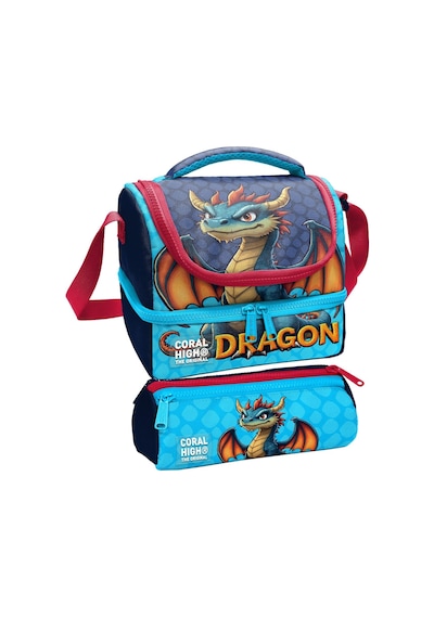 Coral High Erkek Çocuk Mavi Sarı Dragon Desenli İki Katlı Beslenme Çantası Ve Kalemlik Seti 37206+31013 Kırmızı - Mavi Coral High Erkek Çocuk Mavi Sarı Dragon Desenli İki Katlı Beslenme Çantası Ve Kalemlik Seti 37206+31013 Kırmızı - Mavi