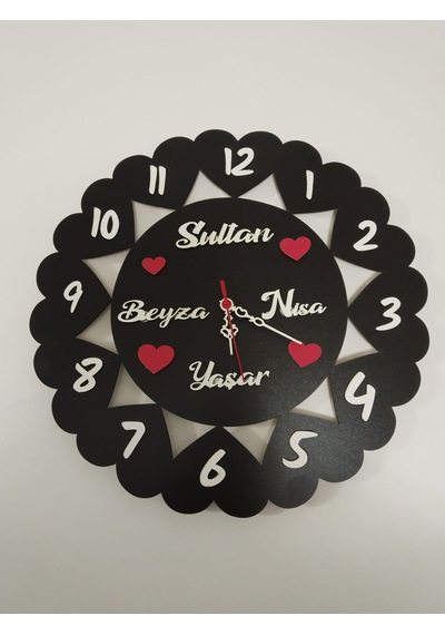 Salon-oda-iş Yeri Kaliteli Duvar Saati 3mm Mdf Siyah-beyaz Şık Siyah - Beyaz