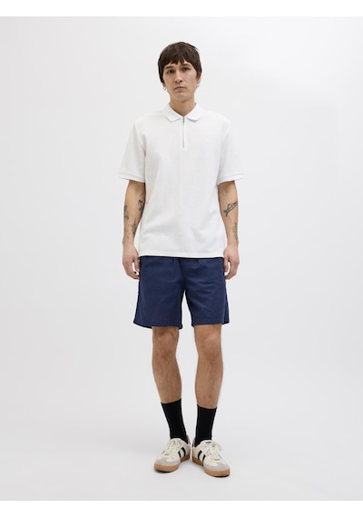 Jack & Jones Jjeaustın Zıp Polo Ss Noos White White