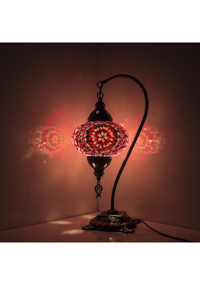 Dekoratif MOZAİK GECE LAMBASI HEDİYELİK KUĞU BOYUNU LAMBA