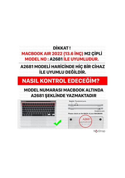 Apple Macbook Air 2022 13.6" M2 A2681 Uyumlu Ekran Koruyucu Film