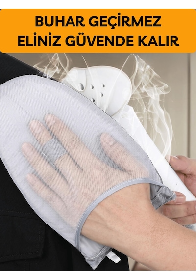 Buharlı Ütü Eldiveni Mini Ütü Sıcaklık Buhar Geçirmez 15x25 Cm Gri