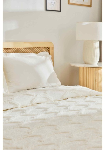 Kaşmir Home Emma Çift Kişilik Yatak Örtüsü Offwhite